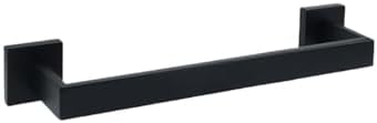 Matt Black Bathroom Accessories Set - Wall-Mounted Toilet Roll Holder, Robe Hook, 40cm & 50cm Towel Rail Rack Hardware for Modern Bathroom Organization