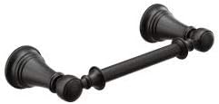 Moen YB8408BL Weymouth Pivoting Double Post Toilet Paper Holder, Matte Black