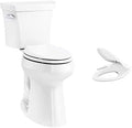 KOHLER 25224-0 Highline Tall Elongated Toilet, 2' Taller Than ADA Comfort Height, White & Puretide Bidet Toliet Seat, Elongated Manual Bidet with Adjusting Spray Pressure and Position, White, 5724-0
