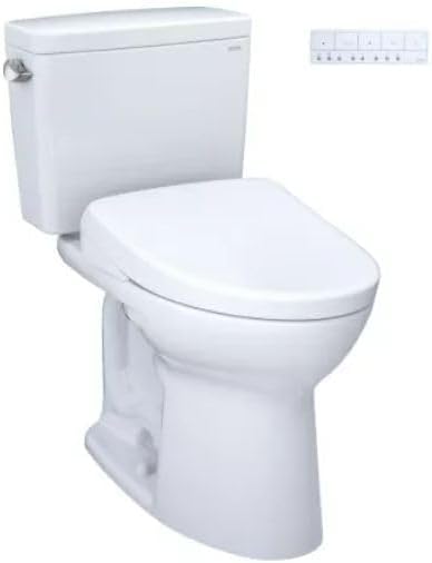 TOTO® Drake® WASHLET®+ Two-Piece Elongated 1.6 GPF TORNADO FLUSH® Toilet and S7A Contemporary Bidet Seat with Auto Flush, Cotton White - MW7764736CSGA#01