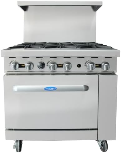 Atosa AGR Commercial Gas Range, 36' Gas Range, (6) Burners Top, (1) Standard Oven, Propane Gas (AGR-6B-LP)