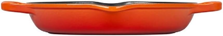Le Creuset Enameled Cast Iron Signature Deep Round Grill, 9.75', Flame