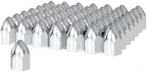 Generic 60 Pack of Chrome 1 1/2' Push On Bullet Nut Cover