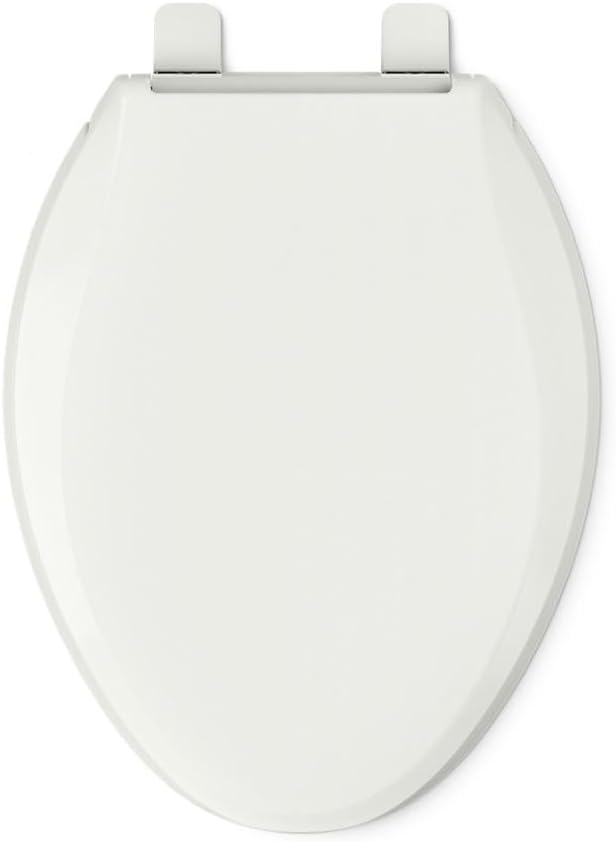 KOHLER 4636-RL-NY Cachet ReadyLatch Elongated Toilet Seat Slow Close, Soft Close Toilet Seat Quiet Lid, Contoured Grip-Tight Bumpers Installation Hardware, Apartment Essentials, Dune (Pack of 2)