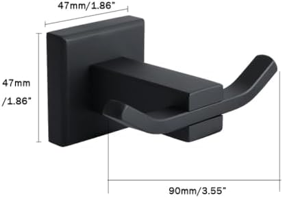 Stylish Matt Black Bathroom Accessories Set - Wall Mounted Toilet Roll Holder, Robe Hook, 40cm & 50cm Towel Rail Rack - Modern Bathroom Hardware & Organization Solutions