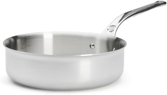 De Buyer Professional 24 cm Stainless Steel Affinity Straight Edge Sauté Pan