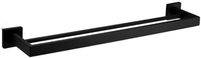 Black Bathroom Accessories Stainless Steel Set Wall Rack Towel Rack Towel Rack Tissue Holder Clothes Hook Toilet Brush Pendant,Double Towel Bar