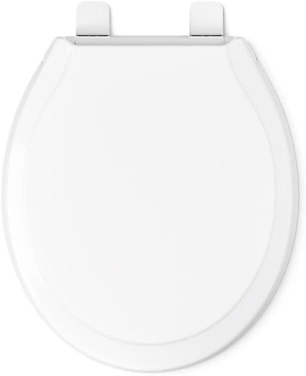 KOHLER 78052-RL-0 Rutledge ReadyLatch Quiet Close Rount Toilet Seat, Slow Close Lid and Seat, Grip-Tight Bumpers and Installation Hardware, White (Pack of 2)