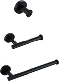 Modern Matte Black Bathroom Accessories Set with Towel Bar Bath Robe Hook Brass Knur Bathroom Hardware Set Including Shelf for Towels and Paper Tissue Holder