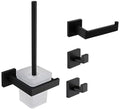 Black Bathroom Accessories Stainless Steel Set Wall Rack Towel Rack Towel Rack Tissue Holder Clothes Hook Toilet Brush Pendant,4 Pieces Set 4