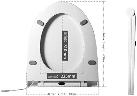 Toilet Lid-Slim Zero-Non Electric Bidet Seat for Elongated Toilet, Dual Nozzle, Nightlight, White/U Type (Small V)