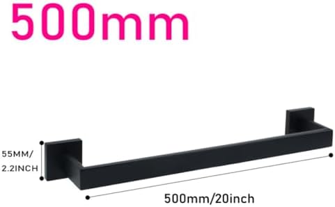 Stylish Matt Black Bathroom Accessories Set - Wall Mounted Toilet Roll Holder, Robe Hook & Towel Rail Rack (40cm & 50cm) - Modern Bathroom Hardware & Organization Solutions