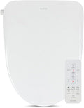 ALPHA BIDET UX Pearl Bidet Toilet Seat in Elongated White | Ultra Low Profile | Endless Warm Water | Arced Stainless Steel Nozzle | LED Nightlight | Dryer | Deodorizer | 3 Year Warranty