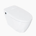 Garvee Smart Toilet with Bidet, One-Piece Design, Heated Seat & Auto Open/Close Lid, Foot Sensing & Automatic Flush, Warm Water Wash & Dryer, LED Display & Night Light, Built-in Tank (White/Black)