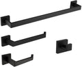 Matt Black Bathroom Hardware Set Kit Accessories Wall Shelf Towel Bar Rack Rail Robe Hanger Toilet Brush Roll Paper Holder Dish,MB 4 Piece Set