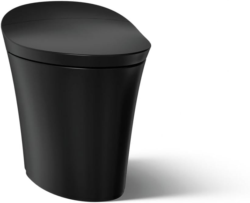 Kohler K-5401-PA Veil One-Piece Elongated Dual-Flush Intelligent Toilet, Smart Bidet Toilet, Honed Black.