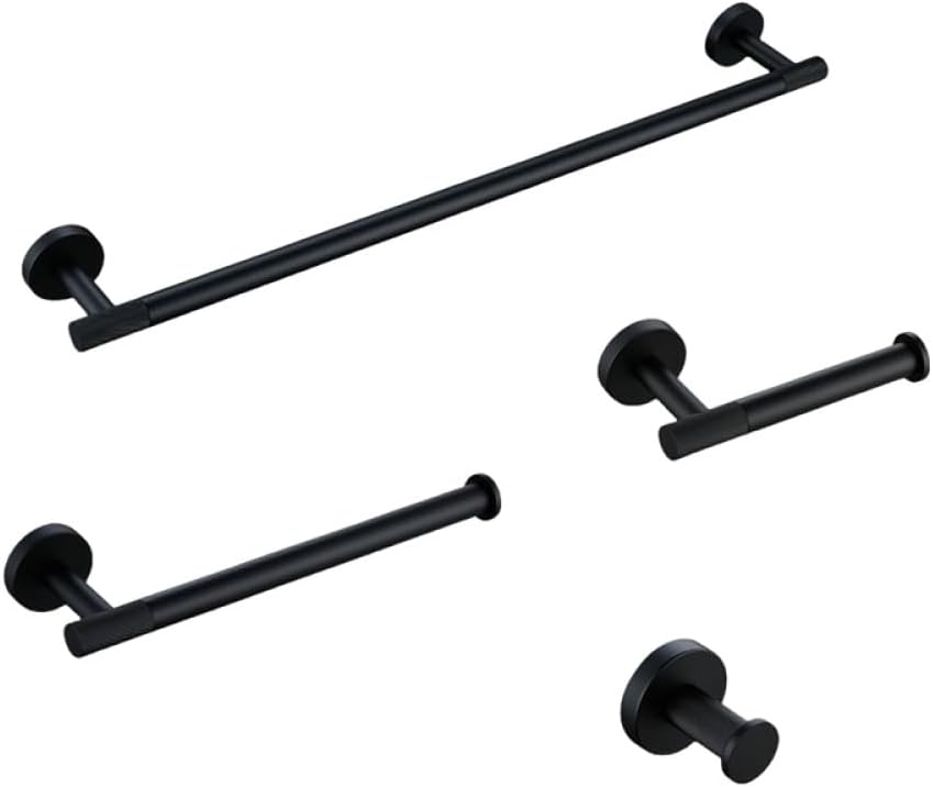 Matte Black Bathroom Accessories Set with Stylish Brass Knur Design Towel Bar Bath Robe Hook Shelf Paper Tissue Holder Complete Bathroom Hardware Kit