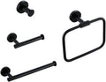 Modern Matte Black Bathroom Accessories Set with Brass Towel Bar Bath Robe Hook Knur Shelf Tissue Holder Stylish and Fun Design for Wall Mount Installation Perfect for Towels and Paper Organ