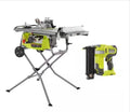 RTS23-P321 Fits For RYOBI 15 Amp 10 in. Expanded Capacity Portable Table Saw w/Rolling Stand & 18V Cordless 18-Gauge Brad Nailer (Tool Only)