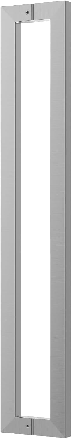 Ranbo Squared-Shaped/Rectangle 71' Large Push Pull Door Handle, Back to Back,1762mm (69 3/8 inch), 1.2 mm 304 Stainless Steel, for Barn Front Wood Shower Commercial Entrance Door,Brushed Nickel
