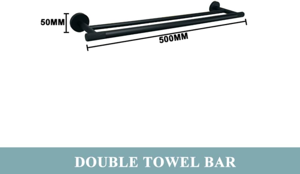Matte Black Bathroom Hardware Accessories Set Knurled Brass Kit Towel Bar Ring Robe Hook Paper Holder Towel Ring Toilet Brush,Double Towel Bar