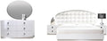 Best Master France 5-Piece Faux Leather Cali King Bedroom Set in White Lacquer