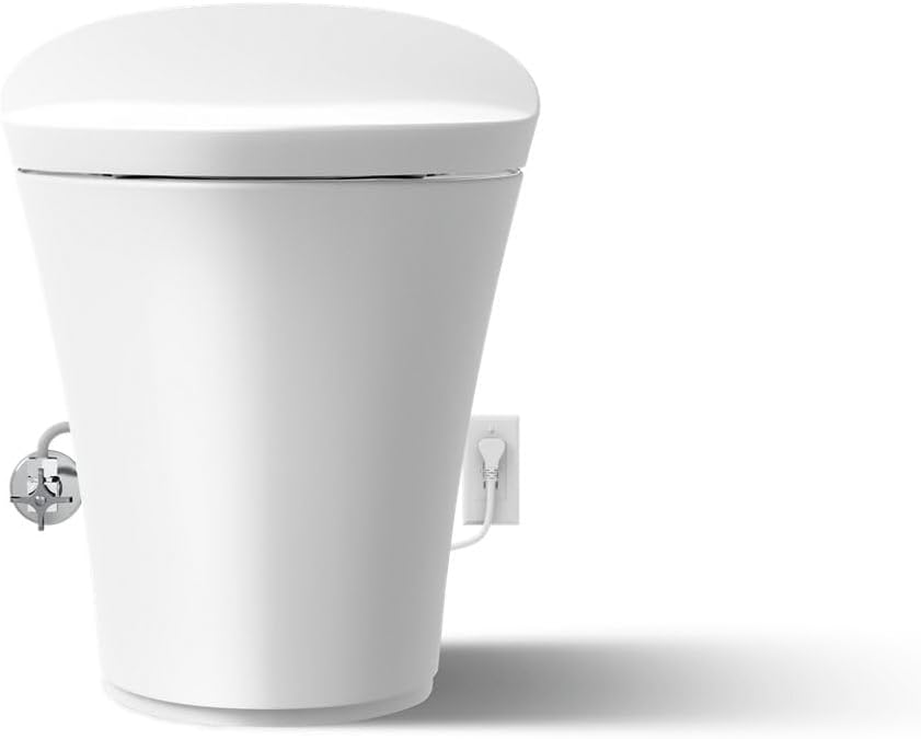 KOHLER K-5401-PA-0 Veil One-Piece Elongated Dual-Flush Intelligent Toilet, Smart Bidet Toilet, White