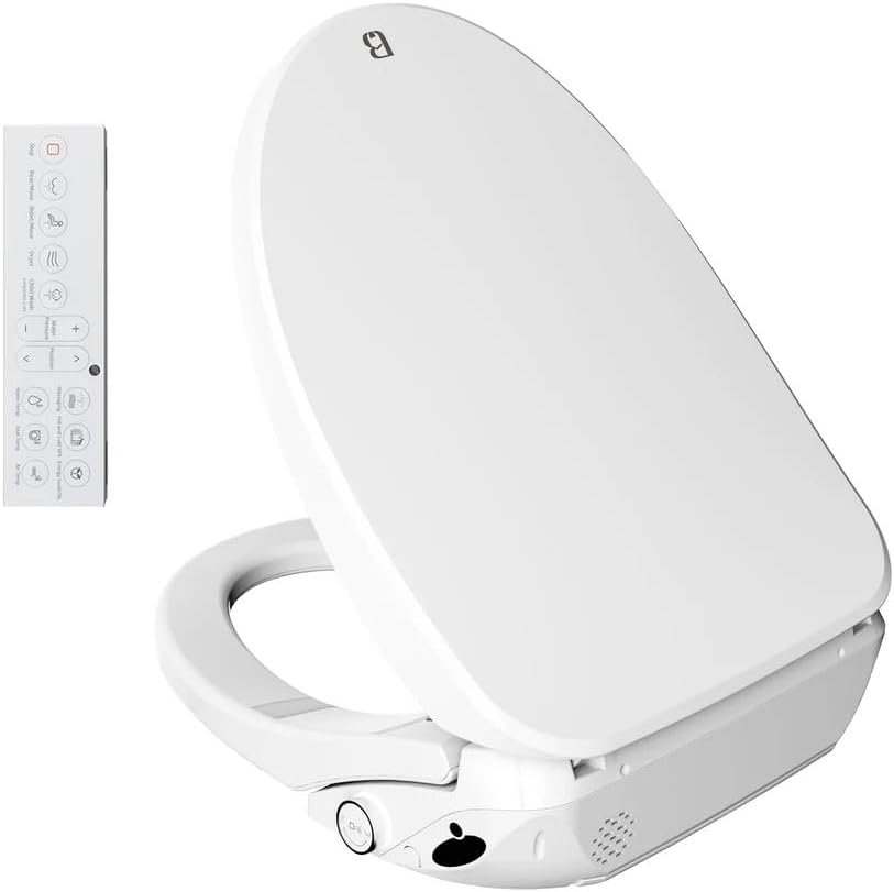 X7 Smart Heated Bidet Toilet Seat with Remote Control, Front&Rear Cleansing with Hot-Cold SPA,Pre-Wetting,Deodorizing,Instant Heating,Seat Heating,Nozzle Self-Cleaning and Energy Saving