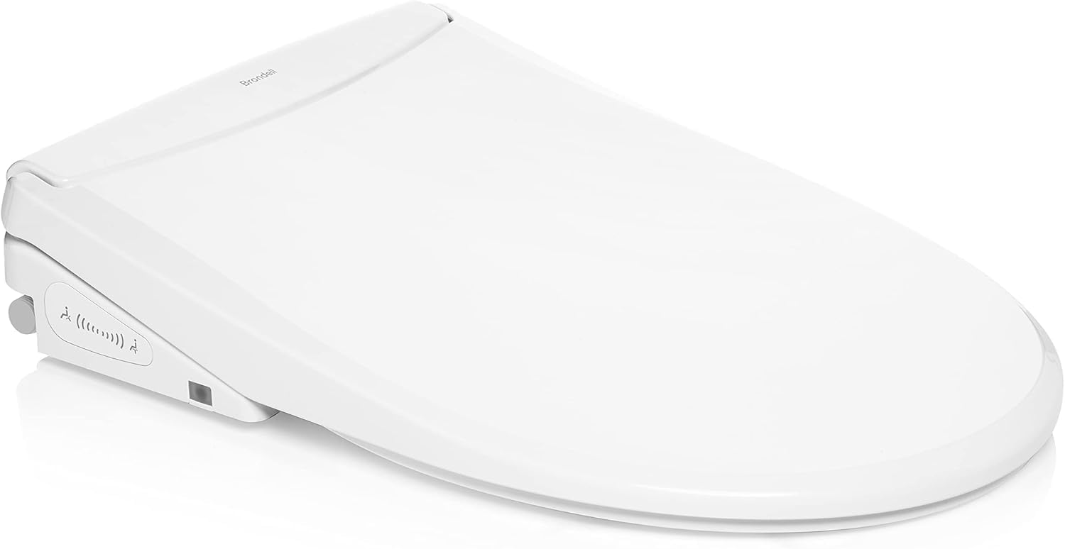 Brondell T44-RW Swash Thinline Electric Bidet Toilet Seat with Oscillating Stainless Steel Nozzle, T44-Thinline
