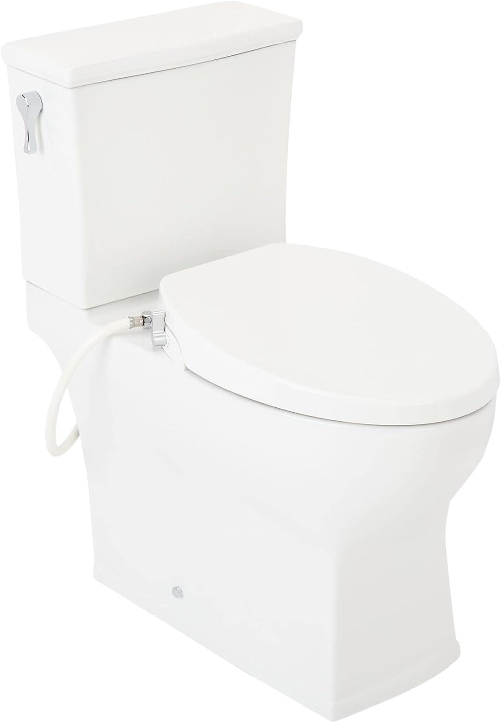 Signature Hardware 481682 Carraway 1.28 GPF Two Piece Elongated Toilet - Bidet Seat Included, ADA Compliant - White
