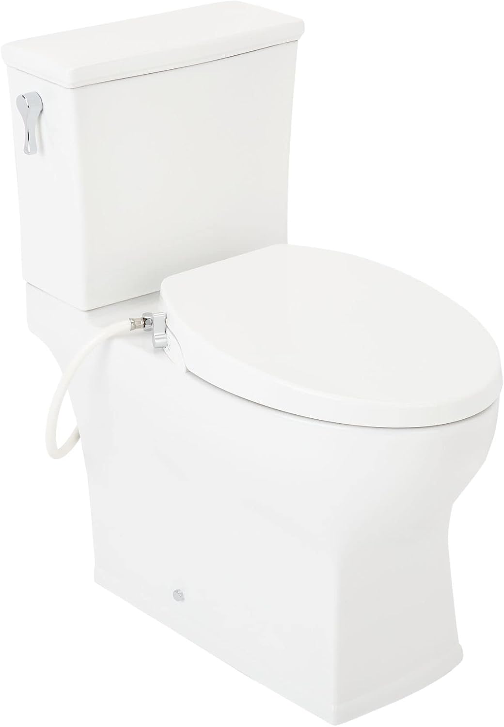 Signature Hardware 481682 Carraway 1.28 GPF Two Piece Elongated Toilet - Bidet Seat Included, ADA Compliant - White