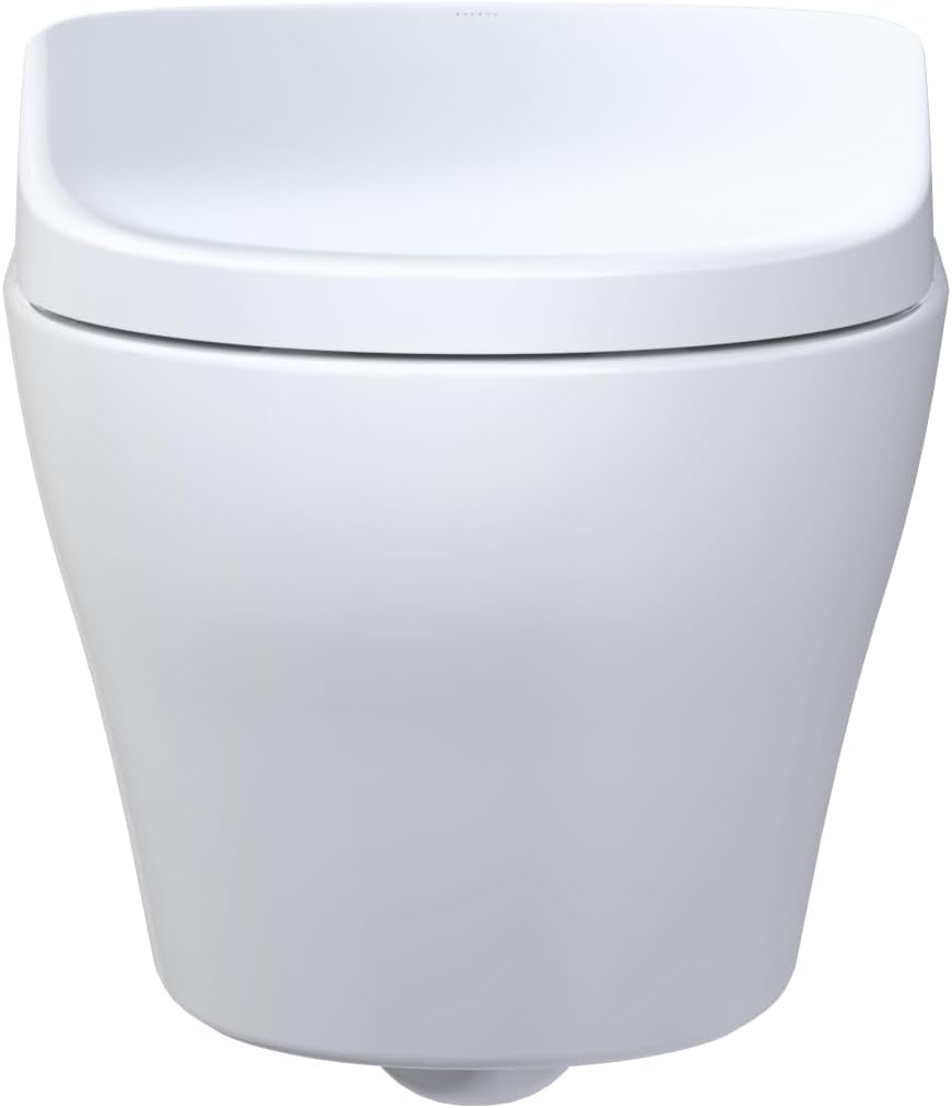 TOTO® WASHLET®+ EP Wall-Hung Elongated Toilet with S7A Contemporary Bidet Seat and DuoFit® In-Wall 0.9 and 1.28 GPF Auto Dual-Flush Tank System, Matte Silver - CWT4284736CMFGA#MS