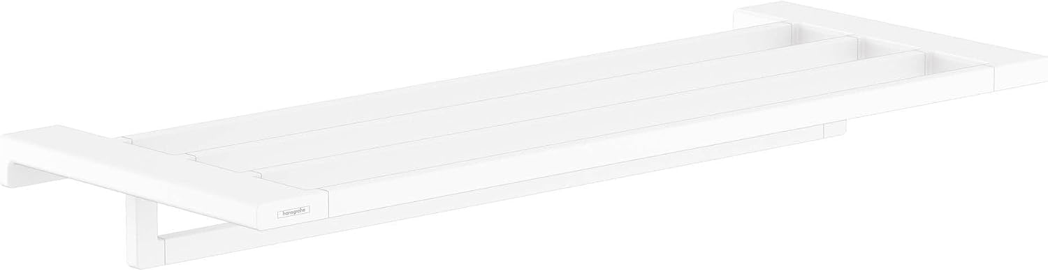 hansgrohe AddStoris Towel Rack with Towel Holder in Matte White 3-inch Accessories in Matte White, 41751700