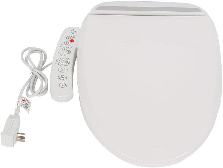 Heated Bidet Toilet Seat with Adjustable Water Temperature- Electric Smart Bidet Seat with Massage Function, Night Light | 1300W Flushing Power | Fits Standard Toilets