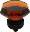 Cosmas 5268ORB-A Oil Rubbed Bronze Cabinet Hardware Knob with Amber Glass - 1-5/16' Diameter - 20 Pack