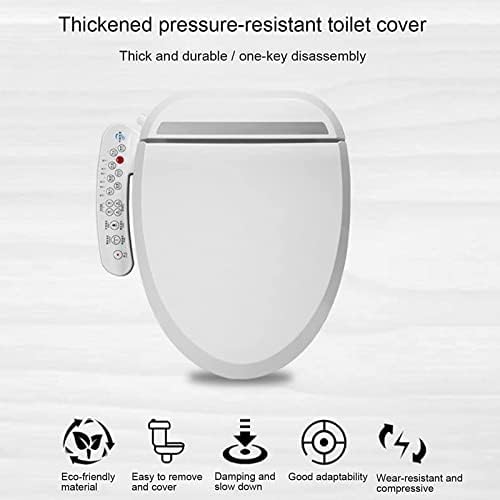Electronic Toilet Seat, Smart Heated Seat Bidet Toilet Seat, Temperature Controlled Wash, Warm Air Dryer, Self-Cleaning Nozzle, Turbo Touch Panel, Relieve Constipation and Save Toilet Paper