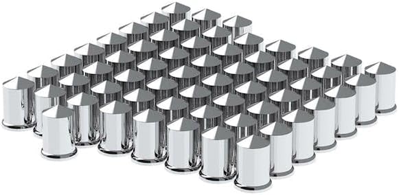 Generic 60 Pack of Chrome 1 1/2' Push On Pointed Nut Covers