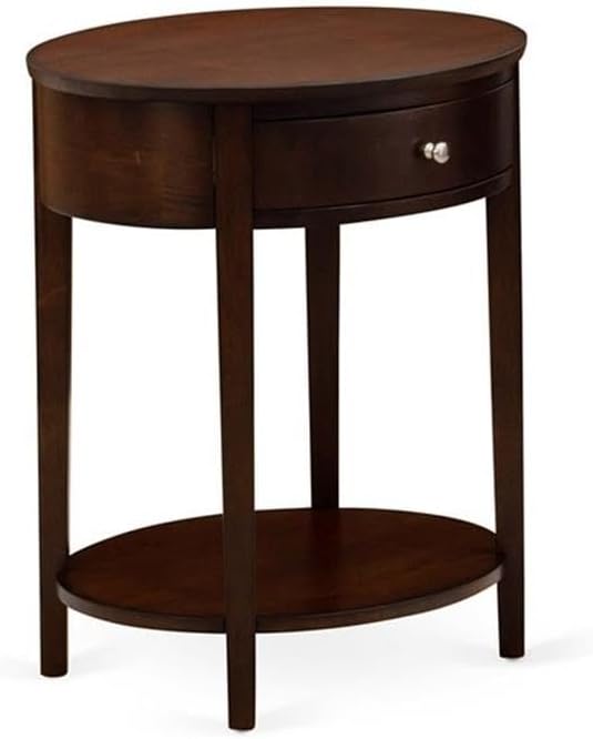 East West Furniture GB28K-2HI0M 3-Piece Granbury Bedroom set with Button Tufted King Bed and 2 Antique Mahogany Mid Century Nightstand - Brown faux Leather with Brown Texture and Black Legs