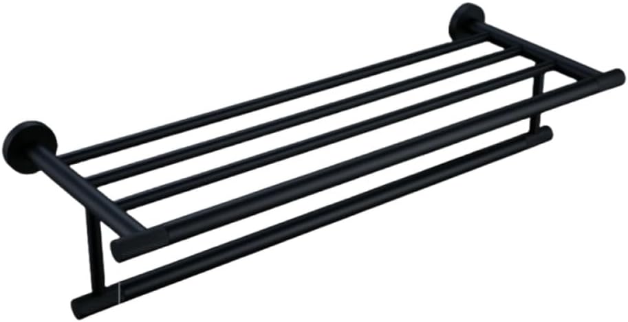 Matte Black Bathroom Hardware Set with Towel Bar Bath Robe Hook Brass Knur Shelf and Tissue Holder Stylish Bathroom Accessories Set for Towels and Paper 60cm Towel Shelf Included