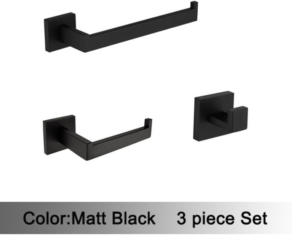 Black Bathroom Hardware 304 Stainless Steel Towel Rack Toilet Paper Holder Liquid Soap Holder Towel Bar Toilet Accessories,MB 3 Piece Set