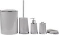 Bathroom Kit Trash Can Toilet Brush Toothbrush Cup Holder Soap Box Dispenser(Black)