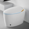 Unique Smart Toilet with Bidet, Auto Open/Close Seat, Foot Sensor, LED Display, Night Light, Warm Water & Dryer, Intelligent One-Piece Toilet for Modern Bathroom, White