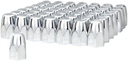 Generic 60 Pack of Chrome 1 1/2' Push On Tall Nut Cover