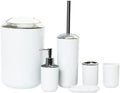 Bathroom Toiletries Six-piece Storage Kit Trash Can Soap Dish Toothbrush Holder(Black)