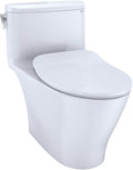 TOTO Nexus One-Piece Elongated 1.28 GPF Universal Height Toilet with CEFIONTECT and SS234 SoftClose Seat, WASHLET+ Ready, Cotton White - MS642234CEFG#01