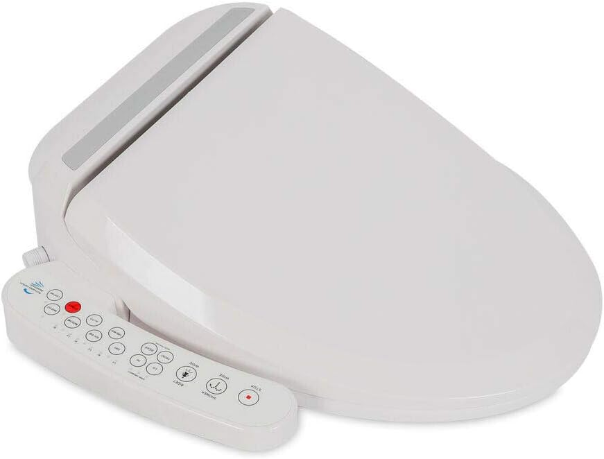 Heated Bidet Toilet Seat with Adjustable Water Temperature- Electric Smart Bidet Seat with Massage Function, Night Light | 1300W Flushing Power | Fits Standard Toilets