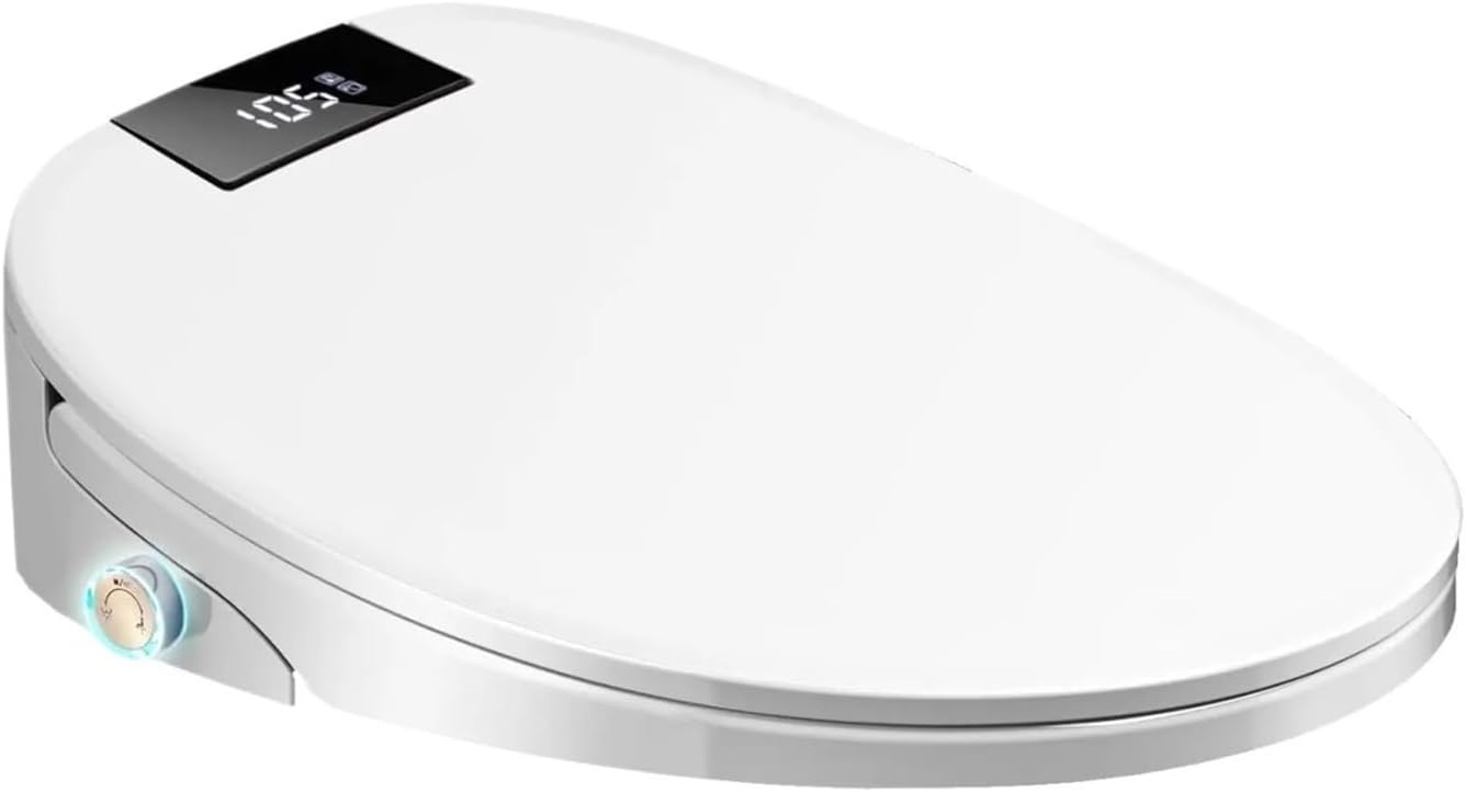Smart Bidet Toilet Seat Round, Electronic Heated with Adjustable Warm Air Dryer, Unlimited Water(Elongated)