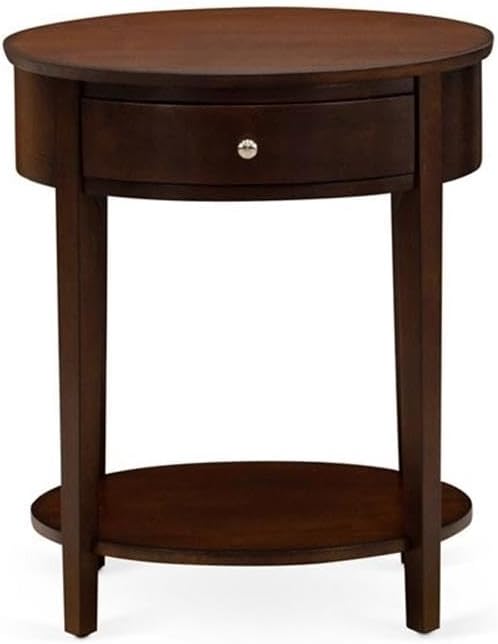 East West Furniture GB28K-2HI0M 3-Piece Granbury Bedroom set with Button Tufted King Bed and 2 Antique Mahogany Mid Century Nightstand - Brown faux Leather with Brown Texture and Black Legs