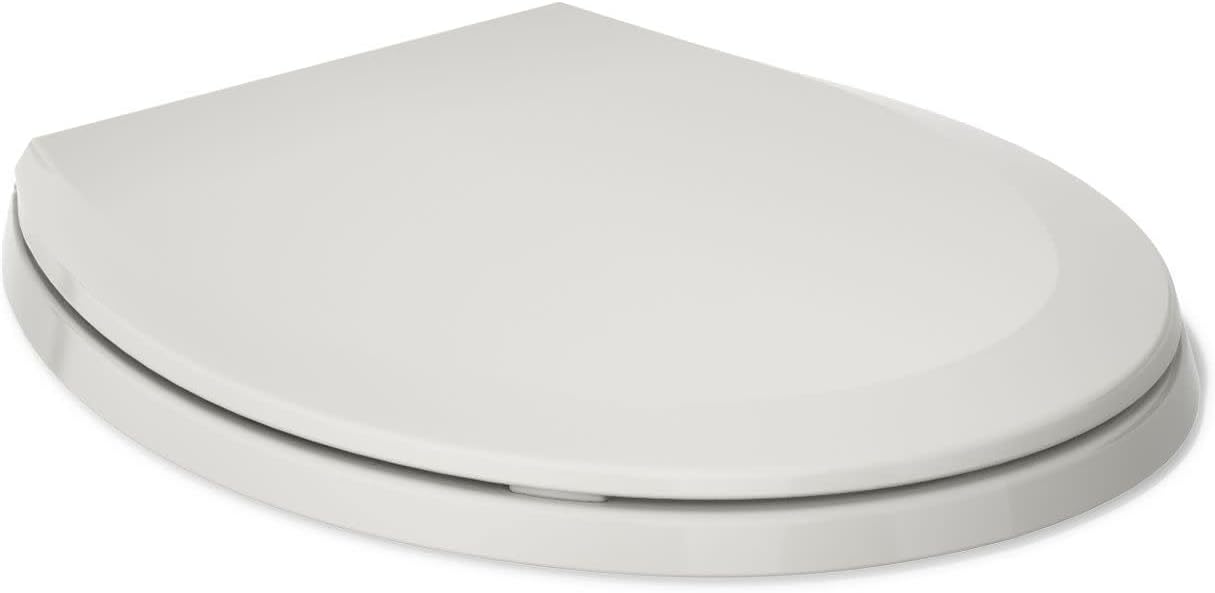 Kohler K-4662-56 Q2 Round Closed-Front Toilet Seat with Quick-Release and Qu, Grey Color LUSTRA, Tender Gray