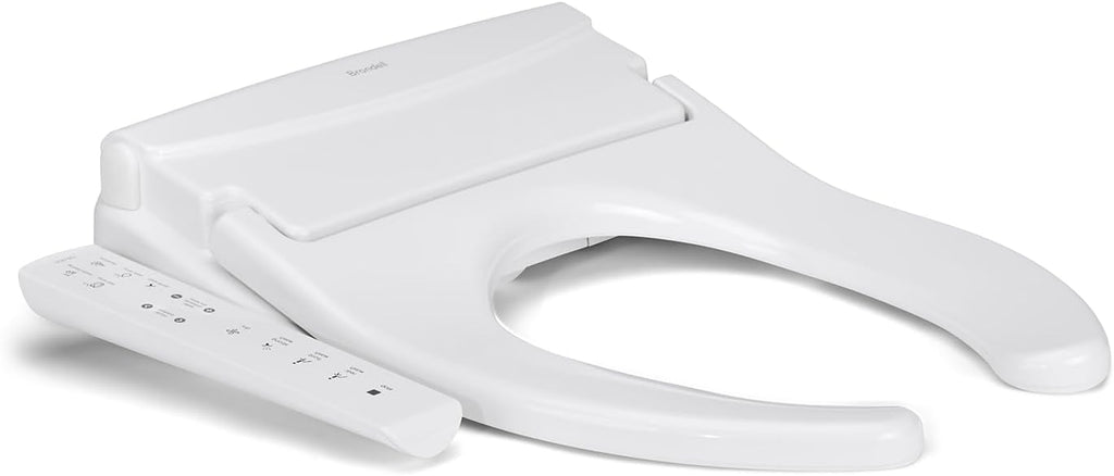 Brondell Commercial Bidet Toilet Seat, Swash Thinline T22, Open Front Cover, Side Arm Control, Heated Seat, Warm Water Wash, Warm Air Dryer, Self-Cleaning Stainless Steel Nozzle, Slim Design, White